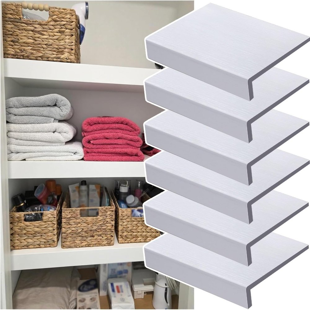 3pcs/6pcs White Wire Shelf Cover For Bedroom Closet, Faux Wood White Shelf Covers For Enhances Aaesthetic, Easy To Cut PVC Wireshelf Liner(6 pack,71x30x5cm/28x12x2in)