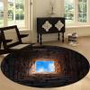 Brown Circle Rug - 6ft Washable Round Area Rugs for Living Room Non-Slip Throw Dining Room Rug Large Round Carpet, Stone Tunnel Sky Print Circular Mat for Bedroom Office view 3