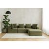 111.02-inch Cloud Sectional Sofa with Footrest, L-Shaped with Deep Seat, Oversized Boneless, Textured Corduroy Chair, Suitable for Apartments, Offices, Compressed Design (Green) view 1