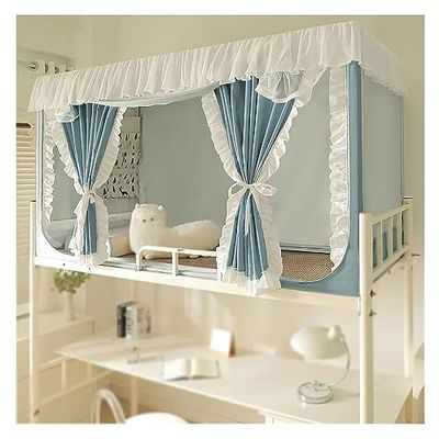 Princess Bed Netting Canopy for Girls, Canopy Bed Frame Post Poles with Curtains, Mosquito Net Bed Frame Curtain Brackets for Student Dormitory (Color : Grn, Size : 80 * 90cm)
