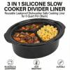 3 in 1 Silicone Slow Cooker Divider Liner Reusable Leakproof Dishwasher Safe Cooking Liner For 6 Quart Pot (Black) view 2