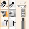 Adjustable Shower Curtain Rods No Drill,33mm Tension Spring Curtain Rod For Window,16-196 In Expandable Telescoping Spring Tension Rods,Closet Pole,Divider,Bathroom,With Card Tray(Black,16-21in) view 4