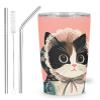 NOXOZNMOK Cat Tumbler with Lid and Straw for Women Leakproof Travel Coffee Mug Double Wall Insulated Cups 20OZ Gifts for Office Kitchen Outdoor view 1