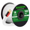 BAHIWOM 14 Gauge Wire 100FT CL2 Low Voltage Electrical Wire 12V/24V DC White Jacket Cable for Speaker,LED Strips, Automotive,Marine,Business view 1