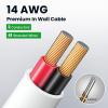 BAHIWOM 14 Gauge Wire 100FT CL2 Low Voltage Electrical Wire 12V/24V DC White Jacket Cable for Speaker,LED Strips, Automotive,Marine,Business view 4