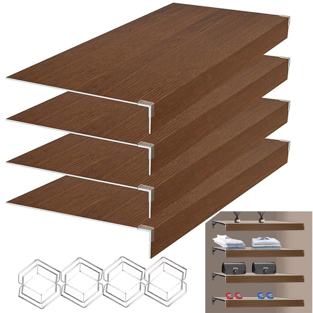 ACJSDGL PVC Faux Wood Shelf Liners for Wire Shelves 26 x 14 x 2.5in Walnut Color Shelf Liners 0.3in Thick Easy to Install,Customizable,Detachable,and Ideal for Pantry Shelf Protection