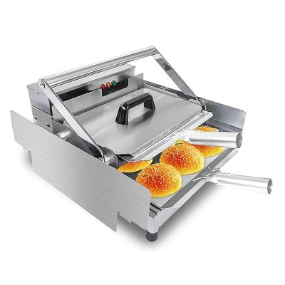 2000W Commercial Electric Toasters,Double-Layer Hamburger Bun Heating Machine, Electric Hamburger Making Machine, Sandwich Toasters,Temperature Controller 50-300