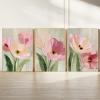 Pink and Green Floral Wall Art Abstract Tulip Print 16x24inx3 No Frame view 1