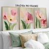 Pink and Green Floral Wall Art Abstract Tulip Print 16x24inx3 No Frame view 4
