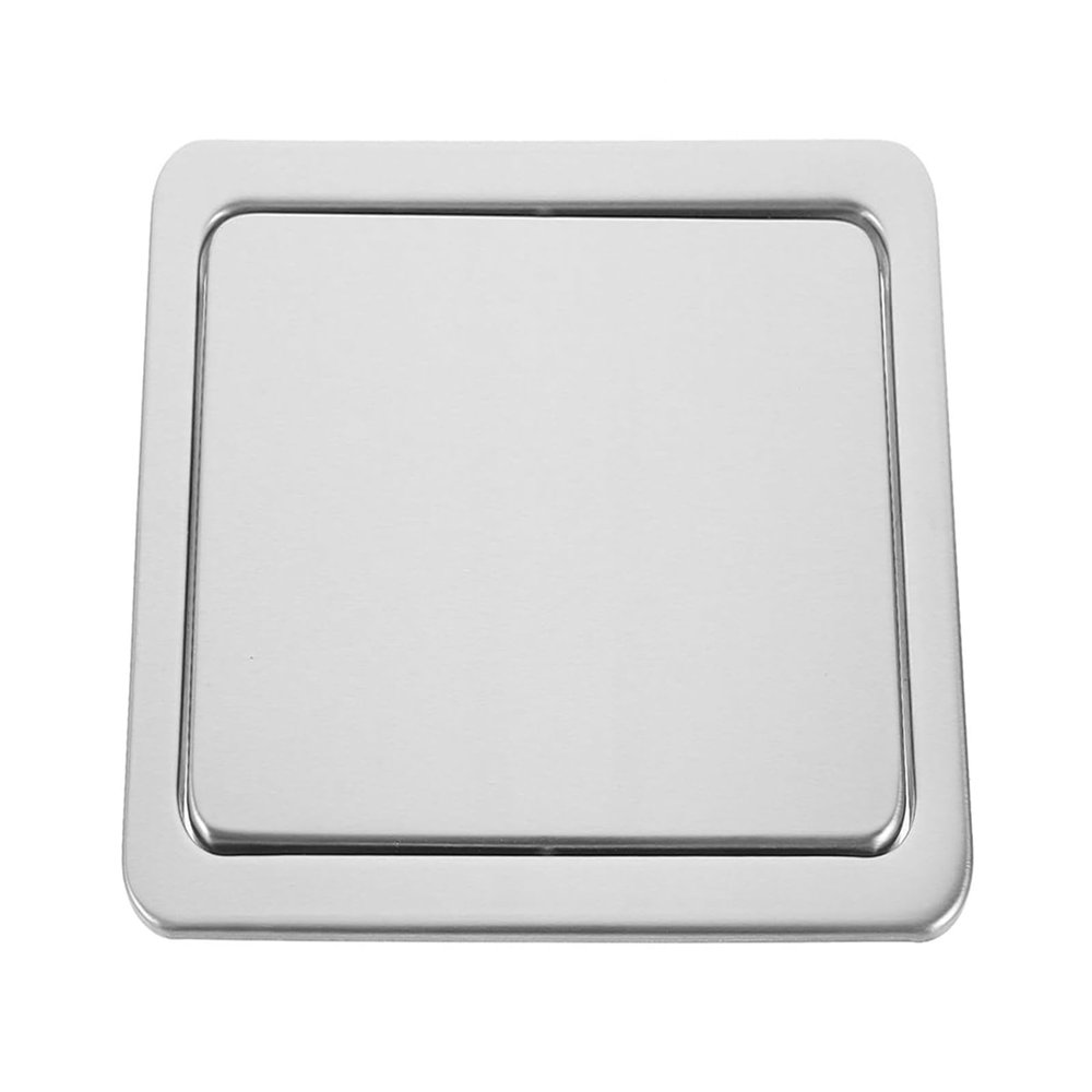 1pcs Built-in Stainless Steel Countertop Trash Chute Lid - Square Swing Cover for Kitchen Waste Disposal(430 Stainless steel)