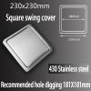1pcs Built-in Stainless Steel Countertop Trash Chute Lid - Square Swing Cover for Kitchen Waste Disposal(430 Stainless steel) view 4