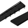 Silent Curtain Conjoined Double Track Rails 4.9/7.9/10.8/15.4/16.4FT Heavy Duty Aluminum Curtain Rails Set Ceiling Mount For Bedroom Living Room Hospital(Black,4.3 FT) view 1