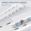 Silent Curtain Conjoined Double Track Rails 4.9/7.9/10.8/15.4/16.4FT Heavy Duty Aluminum Curtain Rails Set Ceiling Mount For Bedroom Living Room Hospital(Black,4.3 FT) view 4