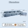151.9" Modular Sectional Sofa Boneless Cloud Couch, 4-Seater Deep Seat Cloud Couch, Luxury Corduroy Fabric Sofa, for Living Rooms, Bedrooms, Apartment (Blue, 151.9inch+Ottoman) view 2