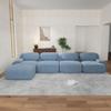 151.9" Modular Sectional Sofa Boneless Cloud Couch, 4-Seater Deep Seat Cloud Couch, Luxury Corduroy Fabric Sofa, for Living Rooms, Bedrooms, Apartment (Blue, 151.9inch+Ottoman) view 3