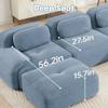 151.9" Modular Sectional Sofa Boneless Cloud Couch, 4-Seater Deep Seat Cloud Couch, Luxury Corduroy Fabric Sofa, for Living Rooms, Bedrooms, Apartment (Blue, 151.9inch+Ottoman) view 4