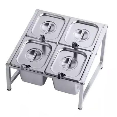 ZAIHW Universal Pizza Topping Station - Stainless Steel Condiment Tray for Outdoor Pizza Oven Accessories, 304 Grade Seasoning Containers with Lids, Perfect for Parties and Gatherings