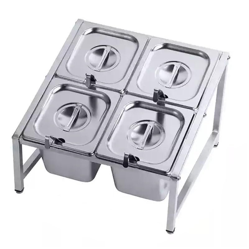 ZAIHW Universal Pizza Topping Station - Stainless Steel Condiment Tray for Outdoor Pizza Oven Accessories, 304 Grade Seasoning Containers with Lids, Perfect for Parties and Gatherings