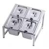 ZAIHW Universal Pizza Topping Station - Stainless Steel Condiment Tray for Outdoor Pizza Oven Accessories, 304 Grade Seasoning Containers with Lids, Perfect for Parties and Gatherings view 1