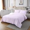 Manfei Purple White Stripes Quilt Set King Size,Wavy Line Neutral Striped Lightweight Coverlet Bedspread,Modern Simple Style Bed Cover Set,Geometric Cute Bedspread 3 Piece (1 Quilt,2 Pillowcases) view 3