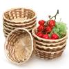 12 Pack Round Gift Baskets, 6.7" Natural Bamboo Woven Fruit Basket, Bamboo Bread Fruit-Basket Food Storage Serving Basket for Kitchen, Restaurant, Centerpiece Display, Party, Wedding view 1