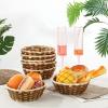 12 Pack Round Gift Baskets, 6.7" Natural Bamboo Woven Fruit Basket, Bamboo Bread Fruit-Basket Food Storage Serving Basket for Kitchen, Restaurant, Centerpiece Display, Party, Wedding view 4