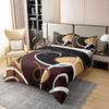 100% Cotton Geometric Spiral Duvet Cover Black Brown White Geometric Swirls Bedding Set for Men Women Adults Circles Modern Simple Style Quilt Cover,2 Pillowcases(No Comforter) Full Size 3 Pcs view 2