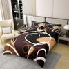100% Cotton Geometric Spiral Duvet Cover Black Brown White Geometric Swirls Bedding Set for Men Women Adults Circles Modern Simple Style Quilt Cover,2 Pillowcases(No Comforter) Full Size 3 Pcs view 3
