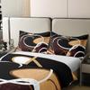 100% Cotton Geometric Spiral Duvet Cover Black Brown White Geometric Swirls Bedding Set for Men Women Adults Circles Modern Simple Style Quilt Cover,2 Pillowcases(No Comforter) Full Size 3 Pcs view 4