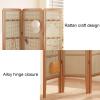 GOCHUSX Rattan Room Divider, Folding Wood Partition Screen, Freestanding Wooden Privacy Screen, Indoor Partition Wall Dividers for Bedroom, Office, Living Room(Brown+Wood,47x150cm-4pcs) view 4