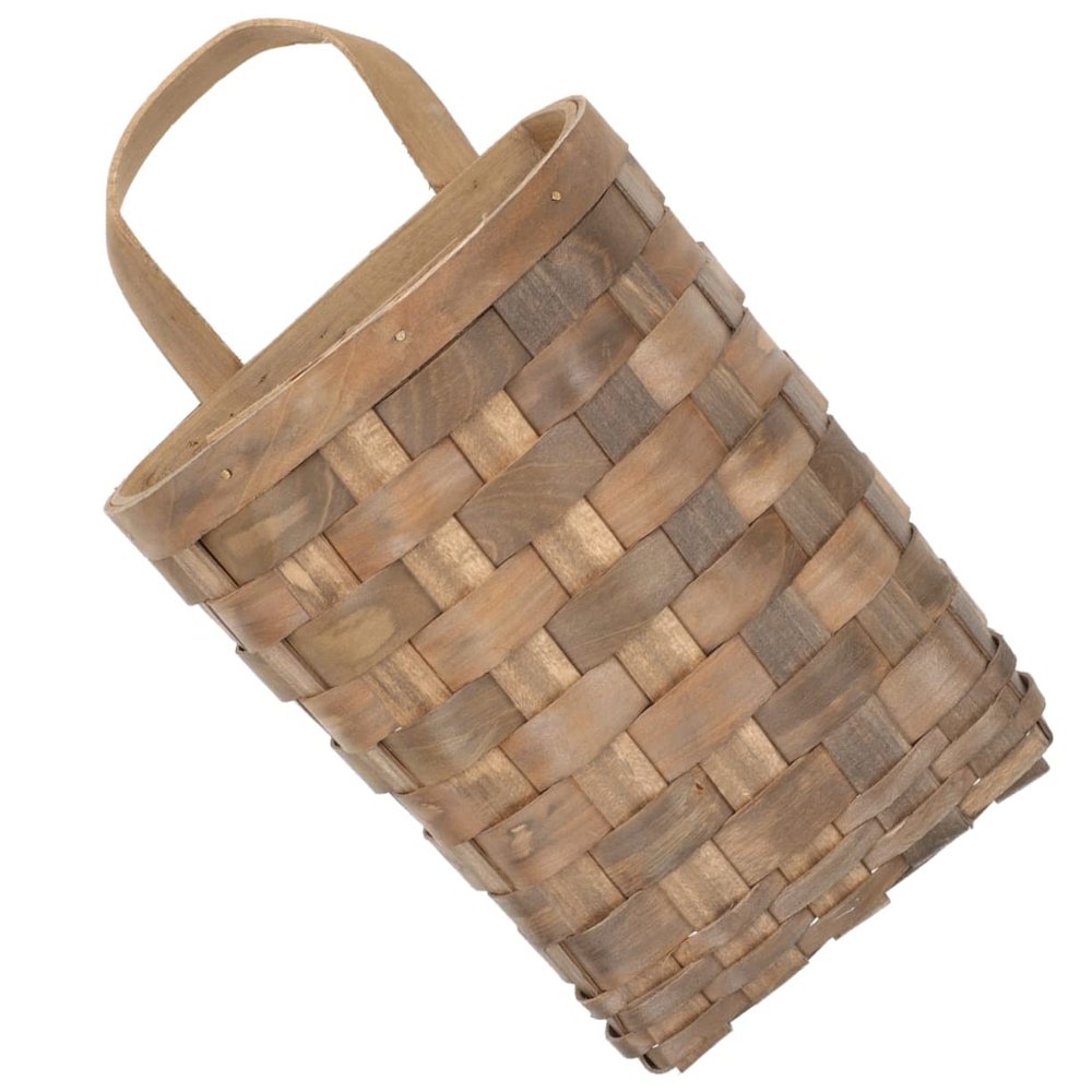 Alipis Rustic Woven Wall Hanging Basket Carbonized Storage Holder for Kitchen Utensils Flowers Fruits and Home Decoration