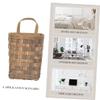 Alipis Rustic Woven Wall Hanging Basket Carbonized Storage Holder for Kitchen Utensils Flowers Fruits and Home Decoration view 2