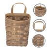 Alipis Rustic Woven Wall Hanging Basket Carbonized Storage Holder for Kitchen Utensils Flowers Fruits and Home Decoration view 3