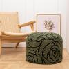Asuprui Fluffy Flower Pouf Ottoman Cover Only 20"x14" Round Plush Fuzzy Pouf Shell for Footrest, Stool or Floor Seat, Soft Removable Home Decor (No Insert Included) (Green) view 1