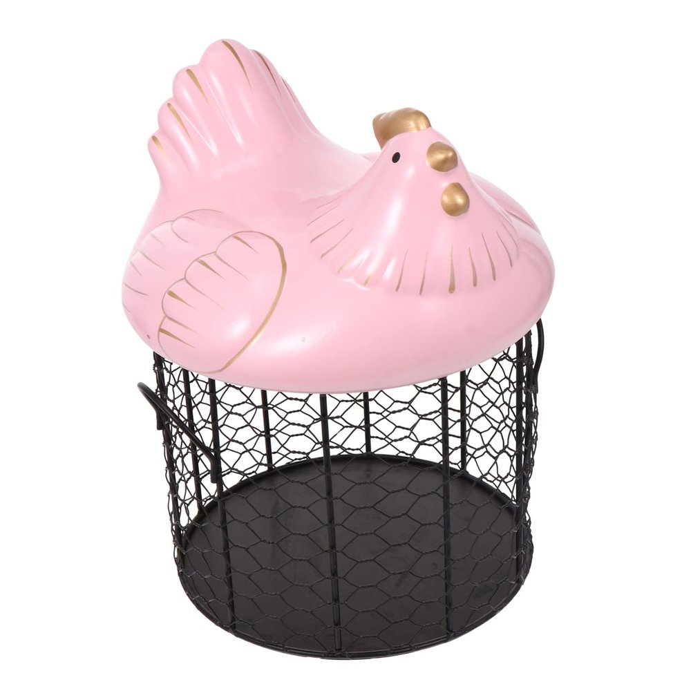 ABOOFAN Creative Hen Shaped Egg Basket Kitchen Storage Container Practical Fruit and Kitchen Accessory Storage Basket for Home Organization