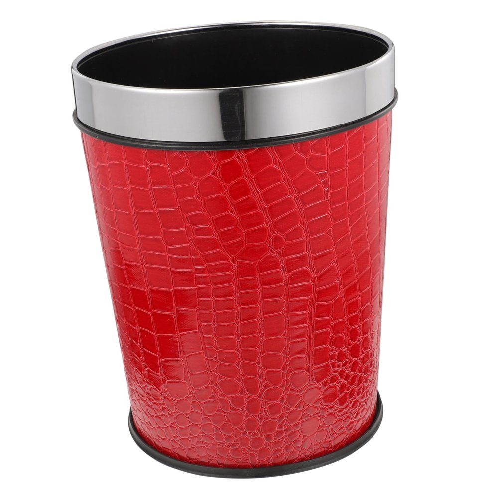 UKCOCO Retro Style Bathroom Garbage Can Lidless Waste Bucket with Thickened Non Slip Base Open Trash Bin for Bedroom Hotel Living Compressive Resistance Design