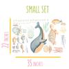BUBUROOM Under The Sea Wall Decals Sea Life Stickers, Removable Wall Stickers, Watercolor Ocean Animals, Peel & Stick, for Nursery Baby Kids Bedroom Bathroom, Small Set (35" W x 22" H) 50 Pcs view 2