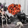 10Pcs Halloween Flowers with Spider, Fake Bouquet Bloody Black Roses Artificial Halloween Bouquet Roses for Halloween Vase Arrangements Table Decorations(Orange) view 1
