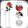 10Pcs Halloween Flowers with Spider, Fake Bouquet Bloody Black Roses Artificial Halloween Bouquet Roses for Halloween Vase Arrangements Table Decorations(Orange) view 4