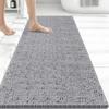 Bcoimo Bath Rug Mat,48x24 Chenille Non Slip Gray Long Bathroom Runner Rugs view 1
