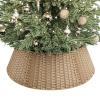ELYKEN 33 Inch Christmas Tree Collar, 6-Piece Woven Tree Base Cover view 1