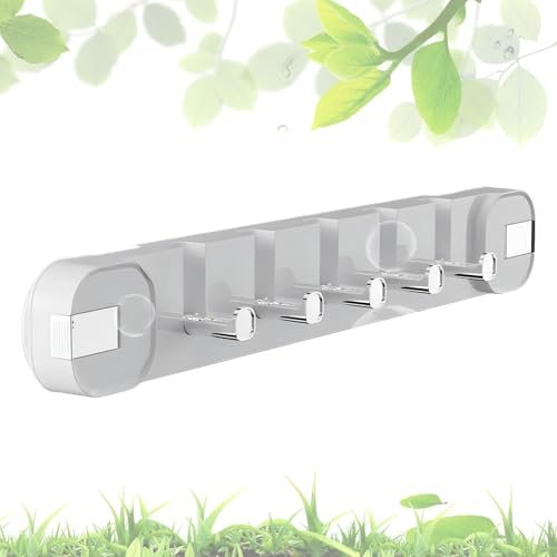 Heavy-Duty Suction Cup Hooks - Removable Towel Rack with 6 Foldable Hooks for Bathroom, Kitchen & Bedroom - Durable Suction Hanger for Easy Organization (Black)