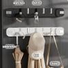 Heavy-Duty Suction Cup Hooks - Removable Towel Rack with 6 Foldable Hooks for Bathroom, Kitchen & Bedroom - Durable Suction Hanger for Easy Organization (Black) view 3