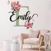 Custom Pink Flower Name Wall Decal - Personalized Girls Room Decor, Removable Rose Vinyl Sticker, Nursery & Bedroom Wall Art for Girls view 2