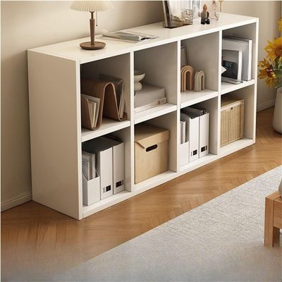 8-Cube Storage Organizer, Open Bookcase with Baffle, Multifunctional Display Shelf, Storage Cabinet for Office & Living Room, White, 47.2x10.6x29.5in(47.2x10.6x29.5in)