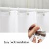 ABONAN Christmas Shower Curtain Golden Snowflake Winter Grey Merry Xmas Holiday Fabric Bathroom Curtain Decor Bath Set with Hooks(47" WX70 H) view 4
