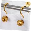 PRETYZOOM 12 Pcs Decorative Shower Curtain Hooks with Hollow Bead Design Low Noise Bath Curtain Rings Resistant Electroplated Hooks for Bathroom Drapery view 3
