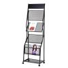 LMJYU Magazine Stand Magazine Holder Floor-Standing Brochure Stand, Brochure Display Stand with Wheels, Magazine Rack for Newspaper and Products Exhibition Magazine Rack Holder Organizer view 1