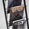 LMJYU Magazine Stand Magazine Holder Floor-Standing Brochure Stand, Brochure Display Stand with Wheels, Magazine Rack for Newspaper and Products Exhibition Magazine Rack Holder Organizer view 4