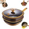 12in Titanium Alloy Non-Stick Pot with Lid, Non Stick Frying Pans, Titanium Pans for Cooking, with Ergonomic Stay-Cool Handles, for Cooking, Frying, Baking (Pot + Lid + Steamer) view 1